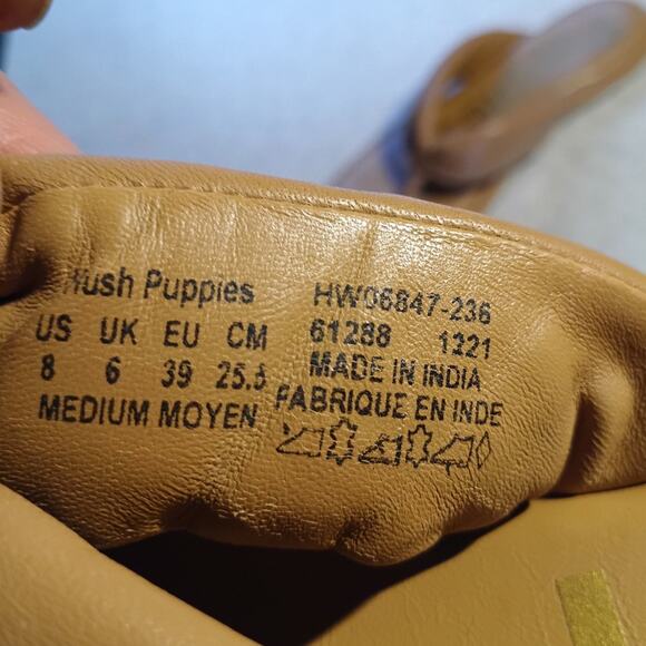 NWOT Hush Puppies Flip Flops Sz 8 Tan Cushioned Comfort Sandals Slip On Neutral - Picture 4 of 8